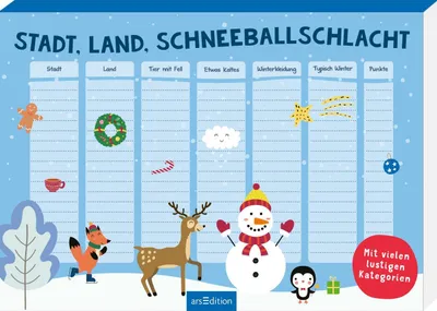 Produktbild von arsEdition Rätselblock Stadt, Land, Schneeballschlacht