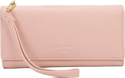 Image de Portefeuille en simili-cuir pour femmes avec fente, espace pour l'argent, les cartes et le téléphone portable, élégant et pratique en rose