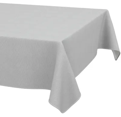 Produktbild von Tischdecke 140x200cm Rechteckig Hellgrau DanceDirty abwaschbar Leinenoptik wetterfest Falschuni Modern mit Saumkante