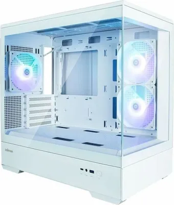 Zdjęcie produktu dla Obudowa Zalman P30 White / miniT / 3x120mm wentylator ARGB / USB 3.0 / USB-C / szkło hartowane / biały