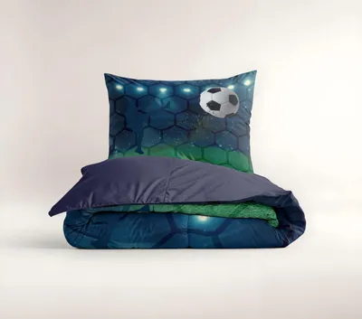 Produktbild von Kinder Bettwäsche Fußball, 140x200/220 cm, mit Kissenbezug, für Kinderzimmer