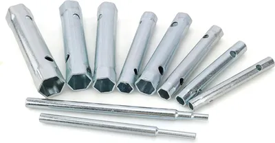 Produktbild von Rohrsteckschlüsselsatz 10-tlg 6-22 mm Rohrsteckschlüssel Doppelsteckschlüssel für Spüle, Wasserhahn Installation und Reparatur