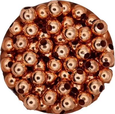 Produktbild von Metall Perlen Großlochperlen 2 mm, ca. 500 Stück, Kupferfarben