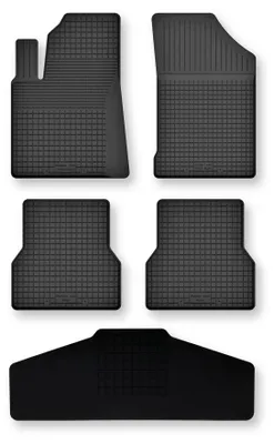 Productafbeelding van Rubberen automatten + tunnelmat voor Opel Mokka II vanaf 2020 (crossover) – 5-delig, zwart, op maat – Wielganizator Semi-Universal