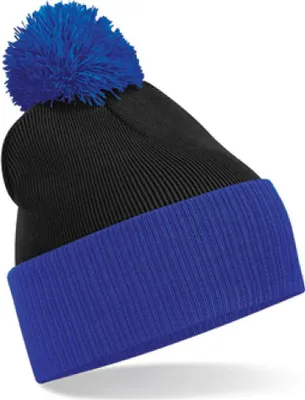 Produktbild von Beechfield B451 | Snowstar Two-Tone Beanie Wintermütze - Farbe: Black/Bright Royal - Größe: One Size
