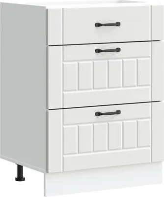 Image de vidaXL Armoire basse de cuisine Lucca Blanc Matériau dérivé du bois