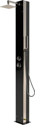 Produktbild von Eichenwald Ideal Außendusche Kuba Solar schwarz Pooldusche Edelstahl V2A 707053