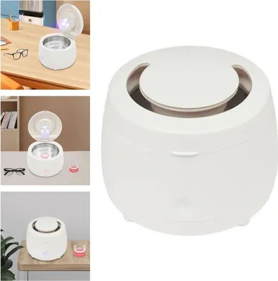 Obrázek produktu pro Ultrazvukový čistič – čistič protéz – 25 W – 40 kHz – 3 UVC lampy – 3minutový cyklus – 220 V EU zástrčka – ABS + nerezová ocel 304 – bílá barva