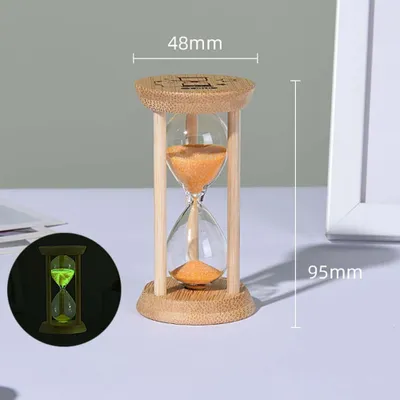 Produktbild von INF Mini Leuchtende Sanduhr - 1 Minute Orange Sandtimer mit Holzrahmen