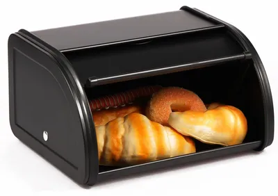 Immagine prodotto di Contenitore per il pane in metallo con coperchio a rullo, dimensioni 25,5x21x14 cm