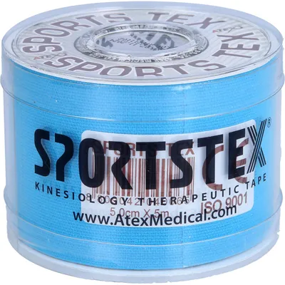 Obrázek produktu pro Kineziologická páska SPORTS-TEX 5cmx5m modrá, 1 ks náplastí