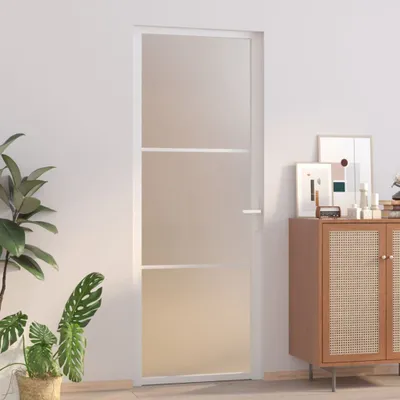 Produktbild von vidaXL Innentür 76x201,5 cm Weiß Mattglas und Aluminium