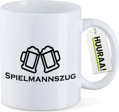 Produktbild von Huuraa Kaffeetasse Spielmannszug Schützenfest 330ml Weiß Keramik Kaffeebecher Geschenkidee