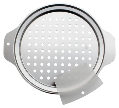 Produktbild von Spätzleformer-Deckel mit Schaber, wärmeisolierte Griffe, Edelstahl-Nudelsieb für Töpfe und Pfannen, effizientes Abtropfen, Küchenhelfer, Knödelformer