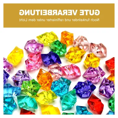 Produktbild von 100 Stück Bunte Acryl-Diamanten Edelsteine Glitzersteine Kristalle für Basteln Tischdekoration Schmuckherstellung Schatzsuche Partydekoration