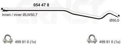 Produktbild von ERNST Abgasrohr Auspuffrohr für OPEL Astra H Schrägheck (A04) 054478