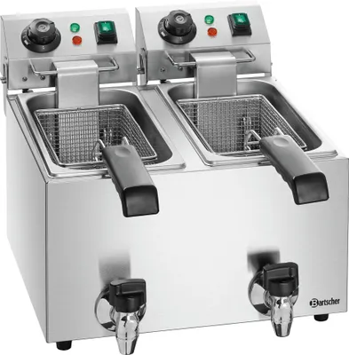 Produktbild von Bartscher Snack II PLUS / A162821E Fritteuse, Edelstahlgehäuse, herausnehmbarer 8 l Ölbehälter, Kaltzone