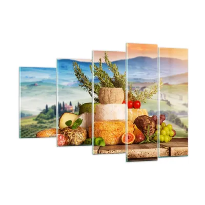 Produktbild von Bilder auf glas - Toskana Käse Obst Italien - 150x100cm - Glasbilder - Wandbilder - Kunstdruck - zum Aufhängen bereit - Wanddekoration aus Glas - Glas Bilder - Wandbild auf Glas - GEG150x100-2902