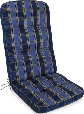 Produktbild von Herlag Hochlehnerauflage Tilly 123x50x9cm Blau-Kariert Fleckschutz extra weich