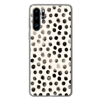 Produktbild von MuchoWow® Handyhülle Schutzhülle Hülle für Huawei P30 Pro Polka dots - Schwarz - Weiß Silikon Softcase Handy Hülle - Schutzdeckel