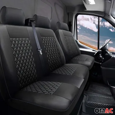 Obrázok produktu pre Poťahy sedadiel pre Ford Transit 2000-2009 Syntetická koža čierna 2+1