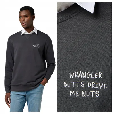 Immagine prodotto di Wrangler | Felpa da uomo con ricamo, colore nero sbiadito, taglia M