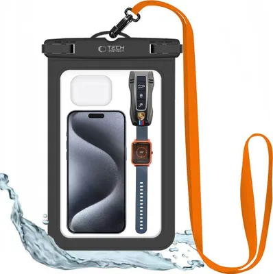 Obrázek produktu pro Tech-Protect Uwc9 Univerzální Vodotěsné Pouzdro 8,9 Palců Černé/Oranžové