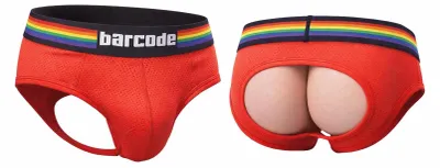 Image de Barcode Berlin - Sous-vêtement Slips Hommes - Backless Brief Pride Red - 1x Taille XL