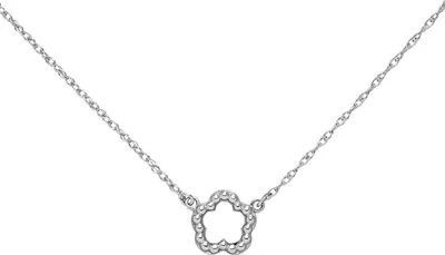 Produktbild von Collier Halskette mit Anhänger Blume 925 Silber rhodiniert 42-45cm Halsschmuck
