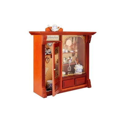 Immagine prodotto di Negozietto in miniatura illuminato con dettagli in legno e porcellana