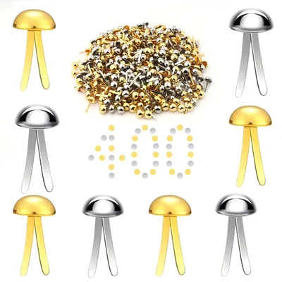 200 bunte Musterklammern, Mini-Brads für Scrapbooking, 8 mm