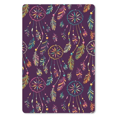 Produktbild von MuchoWow® Mauspad Mousepad Traumfänger - Federn - Muster - Regenbogen - Boho 18x27 cm - Mousepads - Maus Mat - Pad - Mausunterlage