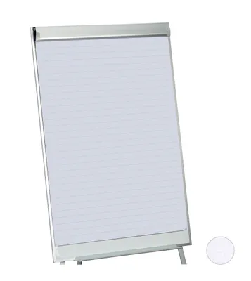 Produktbild von Relaxdays Flipchart Papier, liniertes Moderationspapier, Block à 50 Blatt, 60 g/m², 6-fache Lochung, 57,5 x 81 cm, weiß
