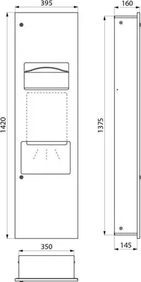 Immagine prodotto di Delabie asciugamani-dispenser-cestino Kombi UP (ex-0013690000)