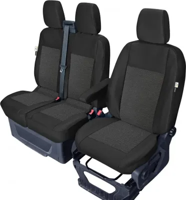 Produktbild von Maß-Sitzbezüge kompatibel mit Ford Transit Custom 6.2018- Vorne 1te-Reihe (Einzelsitz + 2er-Bank) Z460632