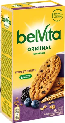 Produktbild von Belvita raňajkové cereálne sušienky s lesnými plodmi 300 G
