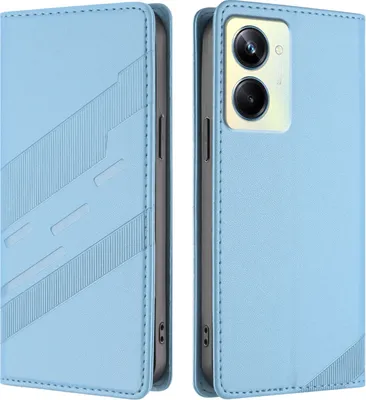 Obrázek produktu pro Pouzdro pro Realme Narzo 60 Pro,Polyuretankožené peněženkové pouzdro s přihrádkou na karty a funkcí stojánku Hellblau