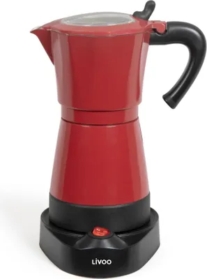 Produktbild von Livoo Elektrische Espressokocher Mokka 0,3 L 480 W Rot