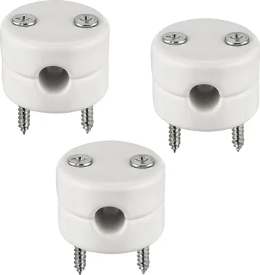 Produktbild von 3er PACK I Porzellan Retro Kabelhalter 2-teilig I weiß