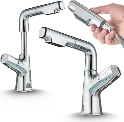 Produktbild von Waschbeck armatur, Wasserhahn Bad Filo, Chrom, Hochdruck, mit Regulierung von Wasserfluss und Wassertemperatur
