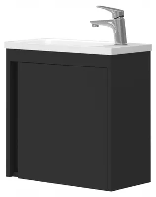Zdjęcie produktu dla OMEBLE Szafka łazienkowa wisząca, szafka z umywalką szafka 50 cm czarny mat