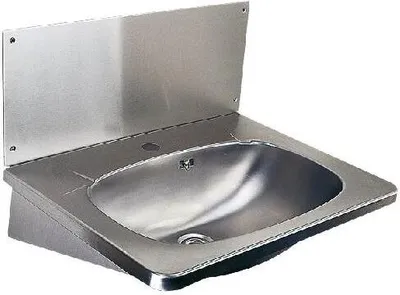 Obrázok produktu pre Sanela Umývadlá z nehrdzavejúcej ocele - Umývadlo, 595x445 mm, s prepadom, otvor na batériu, nerezová SLUN 02