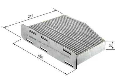 Produktbild von Bosch Filter, Innenraumluft  1 987 432 397