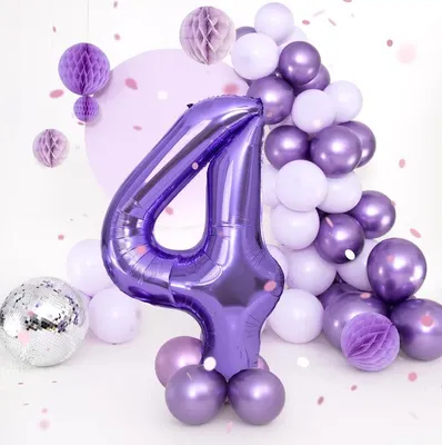 Immagine prodotto di Palloncino in foil numero 4 viola 100 cm