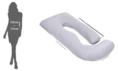 Obrázek produktu pro Polštář pro těhotné, podpůrný design, univerzální použití, světle šedá barva
