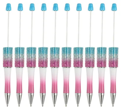 10er-Set Diamant-Perlenstifte, Kunststoff, DIY-Kugelschreiber
