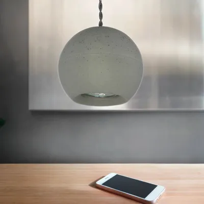 Obrázek produktu pro Betonová závěsná lampa ve tvaru koule GEOMETRIC Ø13cm GU10 Moderní závěsná lampa jídelní stůl obývací pokoj jídelna