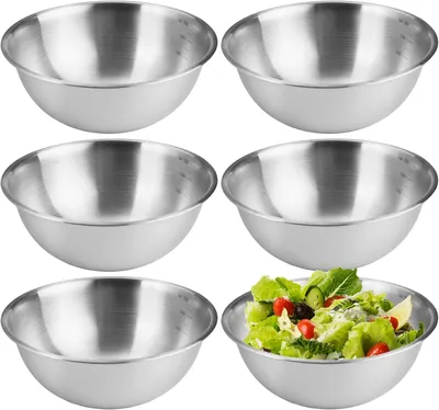 Produktbild von Edelstahl-Schüssel-Set mit Messskala - 6-teilig - Stapelbar