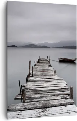 Produktbild von Bild auf Leinwand - Leinwandbild - Einteilig - Brücke See - 80x120cm - Wand Bild - Wanddeko - Wandbilder - Leinwanddruck - Kunstdruck - Wanddekoration - Leinwand bilder - Wandbild - PA80x120-3547