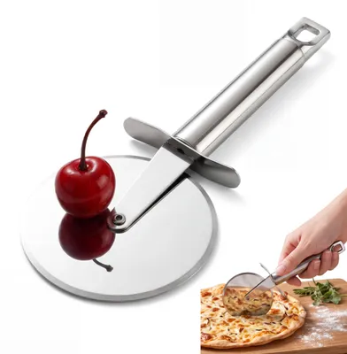 Image de Coupe-pizza - Acier inoxydable - Rouleau à pizza robuste avec une roue XXL de 9,00 cm